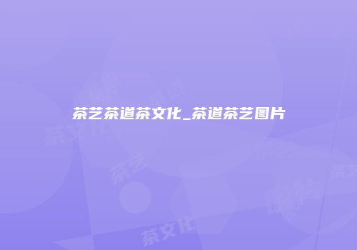茶艺茶道茶文化_茶道茶艺图片