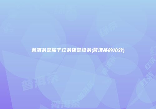 普洱茶是属于红茶还是绿茶(普洱茶的功效)