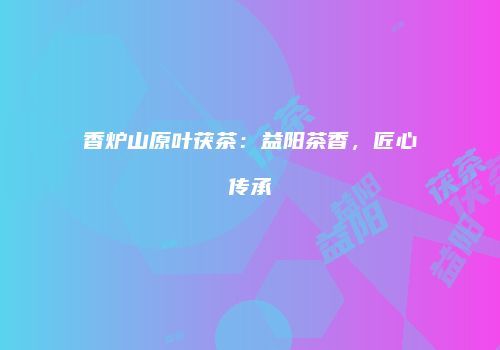 香炉山原叶茯茶：益阳茶香，匠心传承