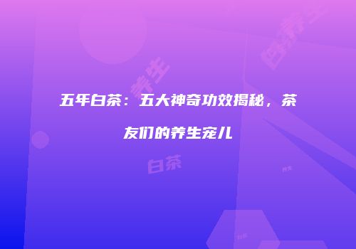 五年白茶：五大神奇功效揭秘，茶友们的养生宠儿