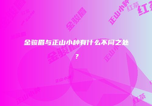 金骏眉与正山小种有什么不同之处？