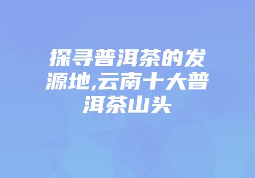 探寻普洱茶的发源地,云南十大普洱茶山头
