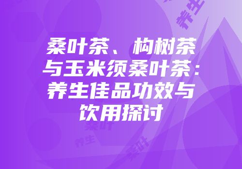 桑叶茶、构树茶与玉米须桑叶茶：养生佳品功效与饮用探讨