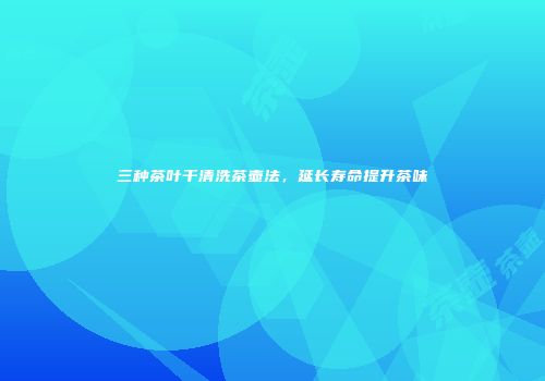 三种茶叶干清洗茶壶法，延长寿命提升茶味
