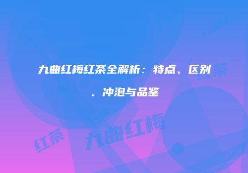 九曲红梅红茶全解析：特点、区别、冲泡与品鉴