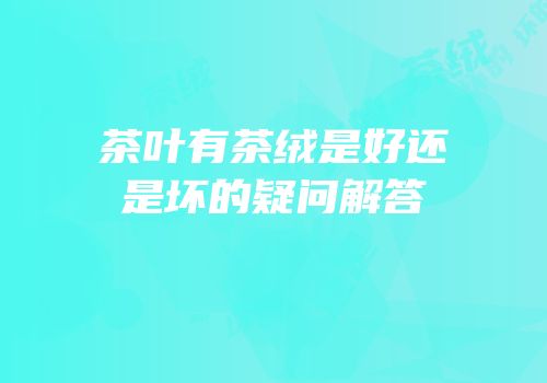 茶叶有茶绒是好还是坏的疑问解答