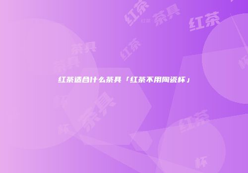 红茶适合什么茶具「红茶不用陶瓷杯」