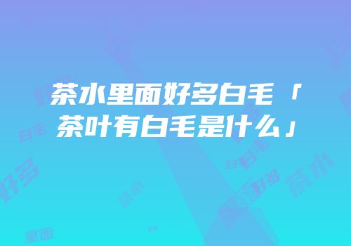 茶水里面好多白毛「茶叶有白毛是什么」