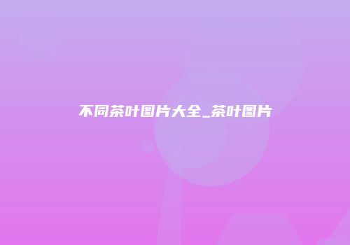 不同茶叶图片大全_茶叶图片