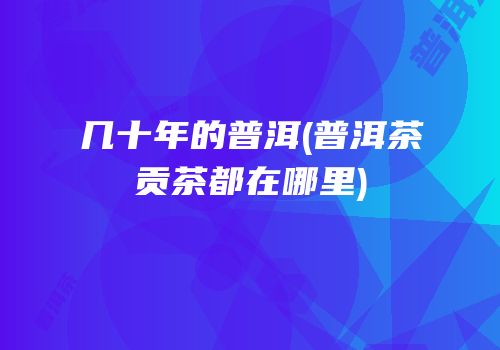几十年的普洱(普洱茶贡茶都在哪里)