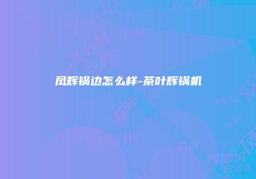 凤辉锅边怎么样-茶叶辉锅机