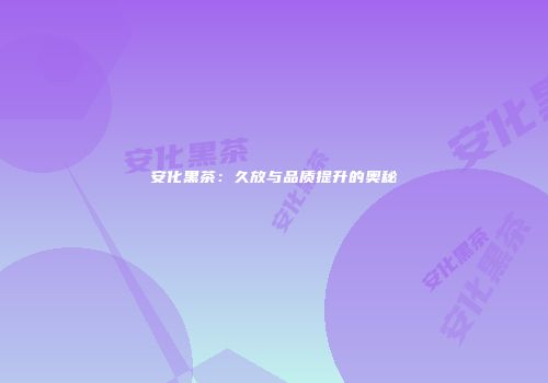 安化黑茶：久放与品质提升的奥秘