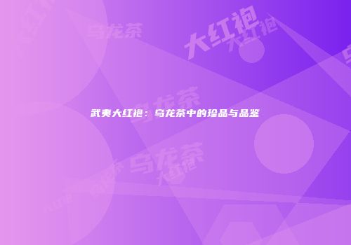 武夷大红袍：乌龙茶中的珍品与品鉴
