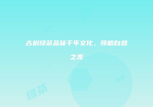 古树绿茶品味千年文化，领略自然之美