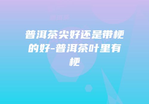 普洱茶尖好还是带梗的好-普洱茶叶里有梗