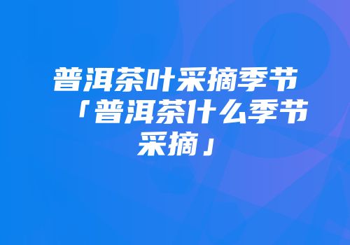 普洱茶叶采摘季节「普洱茶什么季节采摘」
