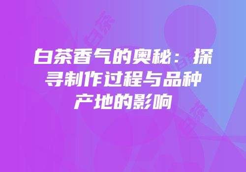 白茶香气的奥秘：探寻制作过程与品种产地的影响