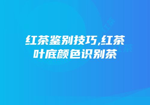 红茶鉴别技巧,红茶叶底颜色识别茶