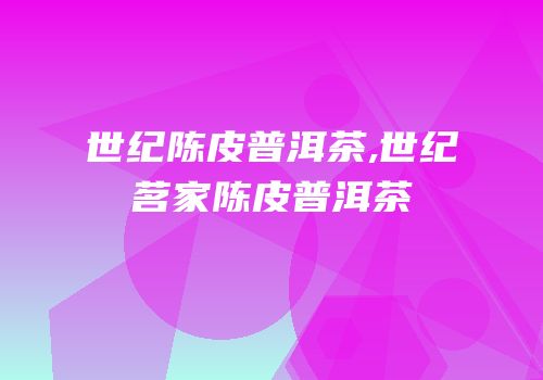 世纪陈皮普洱茶,世纪茗家陈皮普洱茶