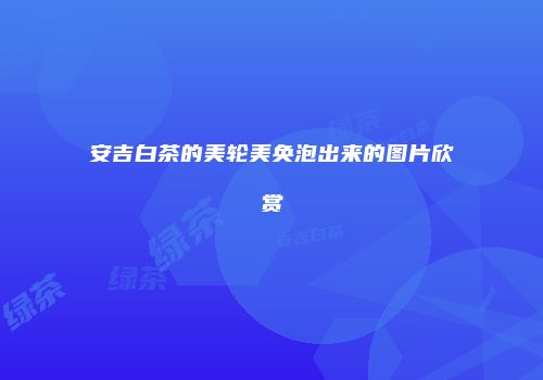 安吉白茶的美轮美奂泡出来的图片欣赏