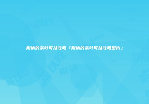 刚摘的茶叶可以吃吗「刚摘的茶叶可以吃吗图片」