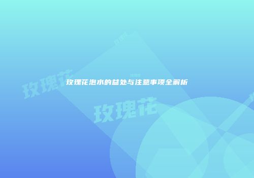 玫瑰花泡水的益处与注意事项全解析