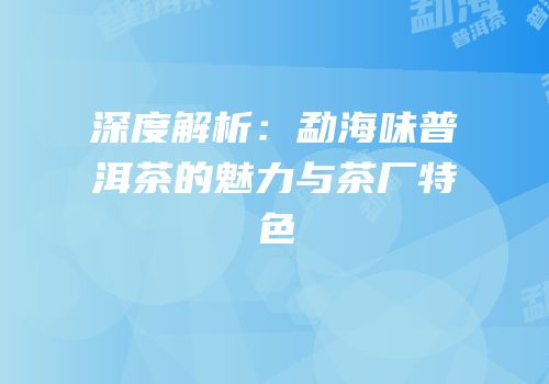 深度解析：勐海味普洱茶的魅力与茶厂特色
