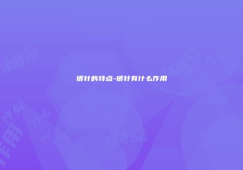 银针的特点-银针有什么作用