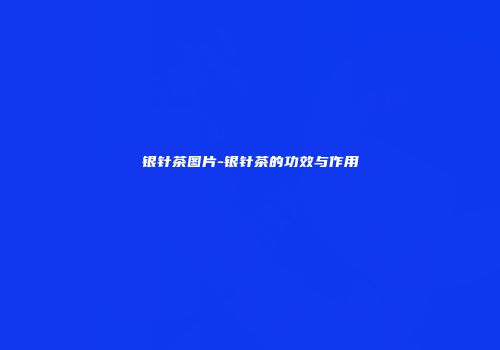 银针茶图片-银针茶的功效与作用