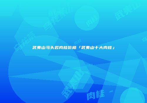 武夷山马头岩肉桂价格「武夷山十大肉桂」