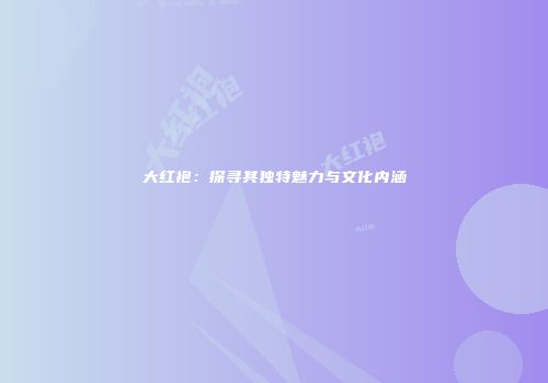 大红袍：探寻其独特魅力与文化内涵