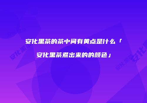 安化黑茶的茶中间有黄点是什么「安化黑茶煮出来的的颜色」