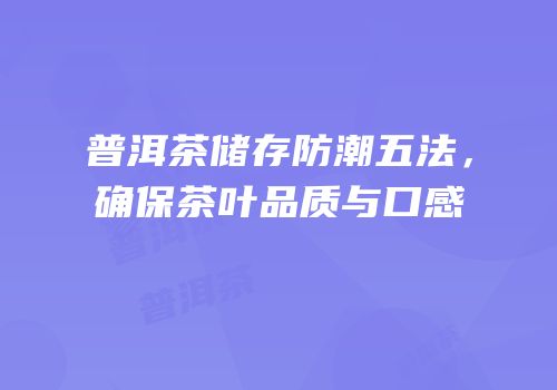 普洱茶储存防潮五法，确保茶叶品质与口感