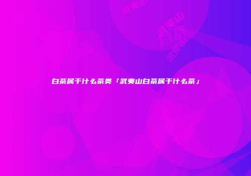 白茶属于什么茶类「武夷山白茶属于什么茶」