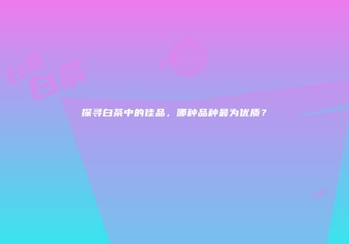 探寻白茶中的佳品，哪种品种最为优质？
