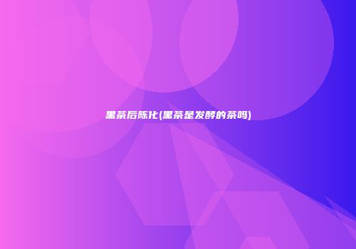 黑茶后陈化(黑茶是发酵的茶吗)