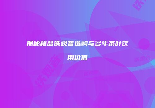 揭秘极品铁观音选购与多年茶叶饮用价值