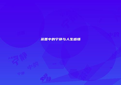 茶香中的宁静与人生感悟