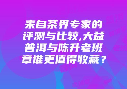 来自茶界专家的评测与比较,大益普洱与陈升老班章谁更值得收藏？