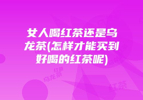 女人喝红茶还是乌龙茶(怎样才能买到好喝的红茶呢)