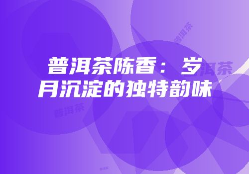 普洱茶陈香：岁月沉淀的独特韵味