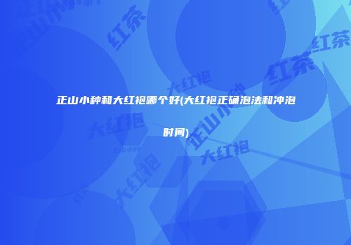 正山小种和大红袍哪个好(大红袍正确泡法和冲泡时间)
