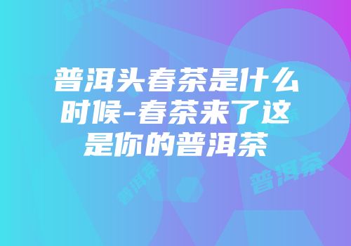 普洱头春茶是什么时候-春茶来了这是你的普洱茶