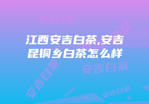 江西安吉白茶,安吉昆铜乡白茶怎么样