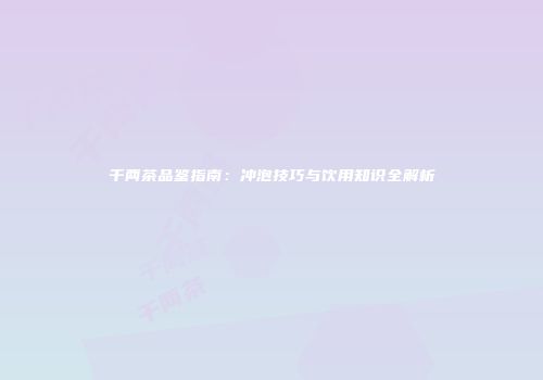 千两茶品鉴指南：冲泡技巧与饮用知识全解析