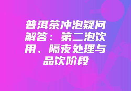 普洱茶冲泡疑问解答：第二泡饮用、隔夜处理与品饮阶段