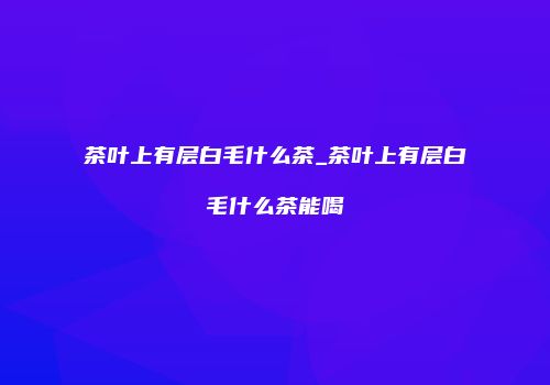 茶叶上有层白毛什么茶_茶叶上有层白毛什么茶能喝