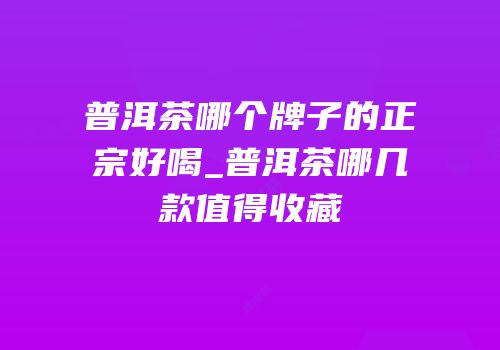 普洱茶哪个牌子的正宗好喝_普洱茶哪几款值得收藏