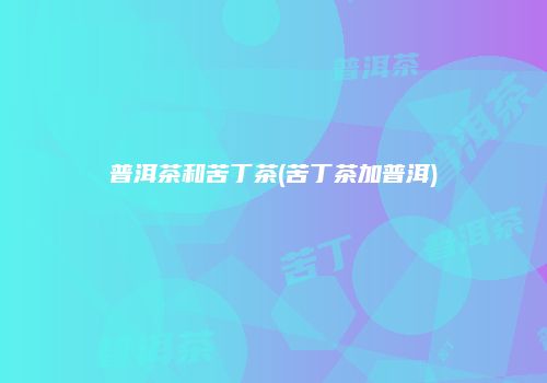 普洱茶和苦丁茶(苦丁茶加普洱)
