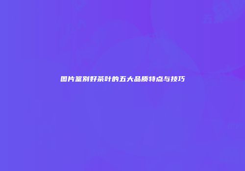 图片鉴别好茶叶的五大品质特点与技巧